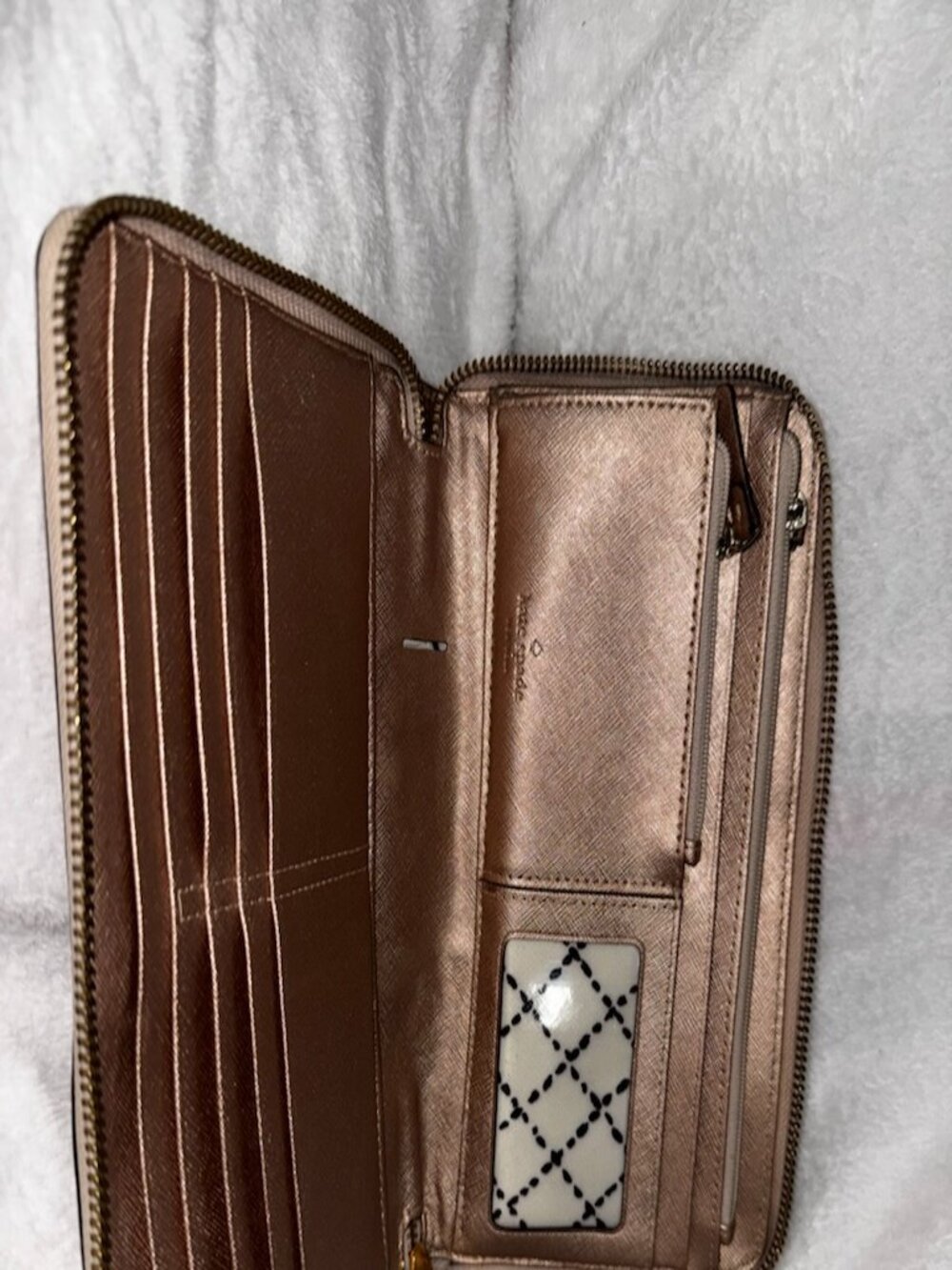 Kate Spade Rose Gold Zip Around Wallet